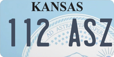 KS license plate 112ASZ