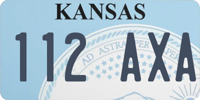 KS license plate 112AXA