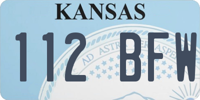 KS license plate 112BFW