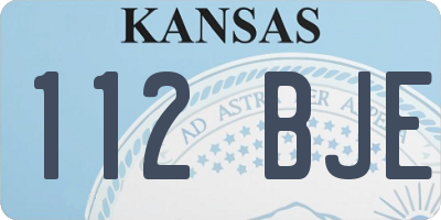 KS license plate 112BJE