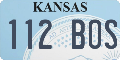 KS license plate 112BOS