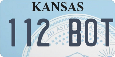 KS license plate 112BOT