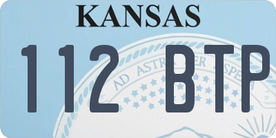 KS license plate 112BTP