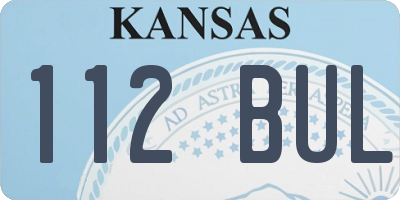 KS license plate 112BUL