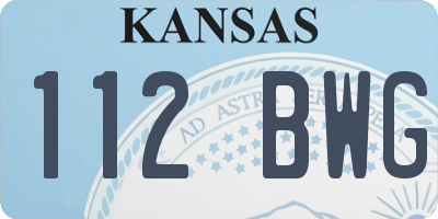 KS license plate 112BWG