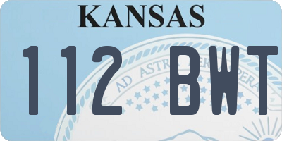 KS license plate 112BWT
