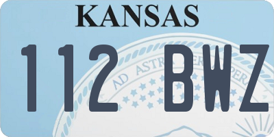 KS license plate 112BWZ