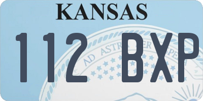 KS license plate 112BXP