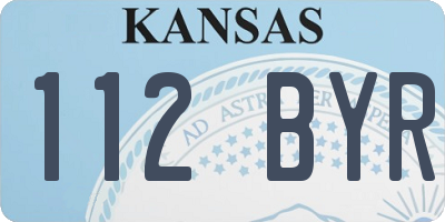 KS license plate 112BYR