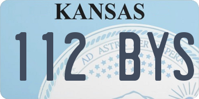 KS license plate 112BYS