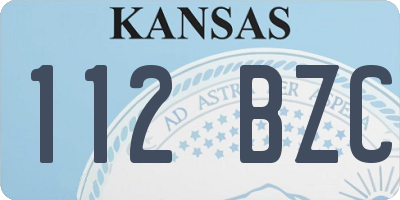 KS license plate 112BZC