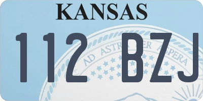 KS license plate 112BZJ