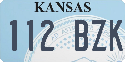 KS license plate 112BZK