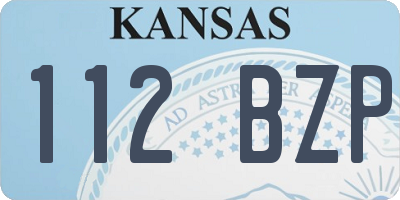 KS license plate 112BZP