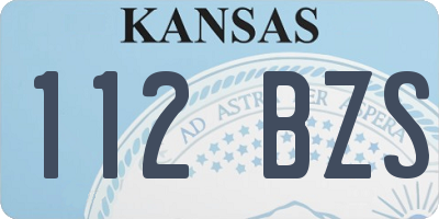KS license plate 112BZS