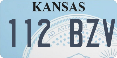 KS license plate 112BZV