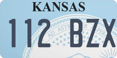 KS license plate 112BZX
