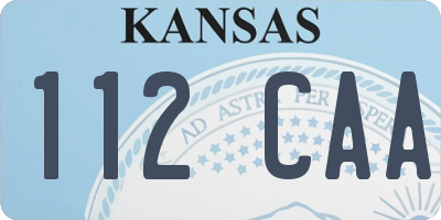 KS license plate 112CAA