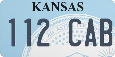 KS license plate 112CAB