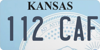 KS license plate 112CAF