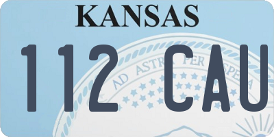 KS license plate 112CAU