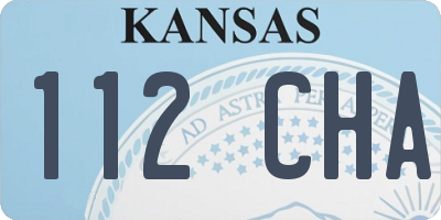KS license plate 112CHA