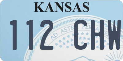 KS license plate 112CHW