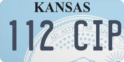 KS license plate 112CIP