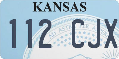 KS license plate 112CJX