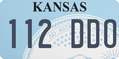 KS license plate 112DDO