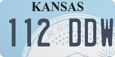 KS license plate 112DDW