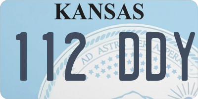 KS license plate 112DDY