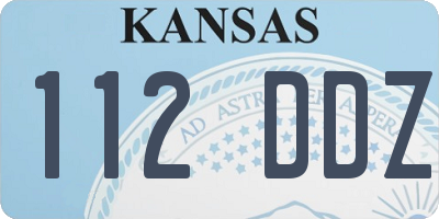 KS license plate 112DDZ