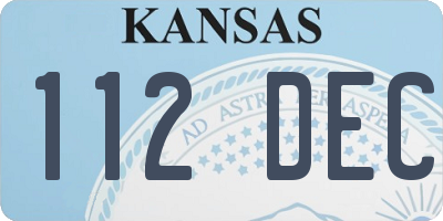 KS license plate 112DEC