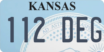 KS license plate 112DEG