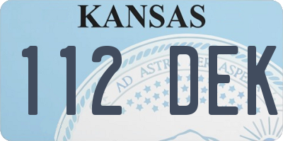 KS license plate 112DEK