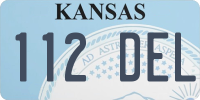 KS license plate 112DEL