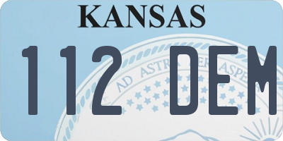 KS license plate 112DEM
