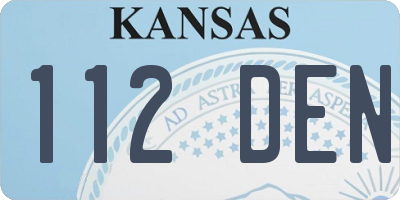 KS license plate 112DEN