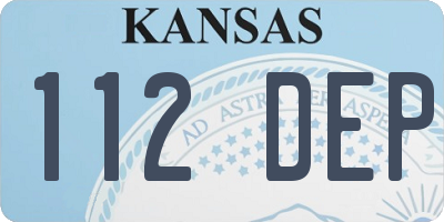 KS license plate 112DEP