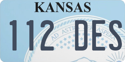 KS license plate 112DES
