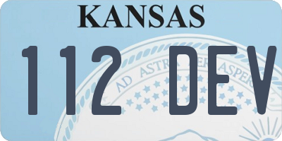 KS license plate 112DEV