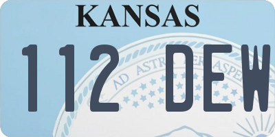 KS license plate 112DEW