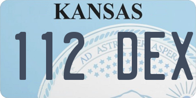 KS license plate 112DEX