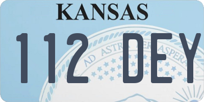 KS license plate 112DEY