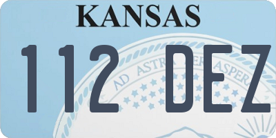 KS license plate 112DEZ