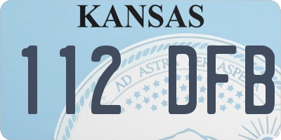 KS license plate 112DFB