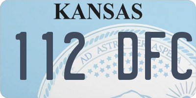 KS license plate 112DFC