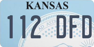 KS license plate 112DFD