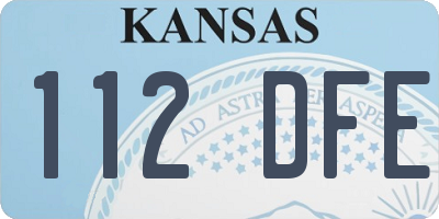 KS license plate 112DFE